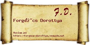 Forgács Dorottya névjegykártya
